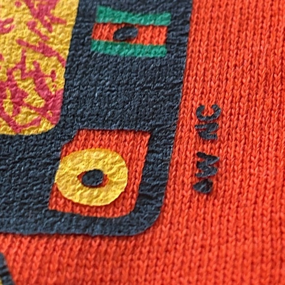 Harlem NY Rasta Red Orange Pullover Hoodie Sz M 90s Y2K Sweatshirt dancing sz M - Picture 9 of 14